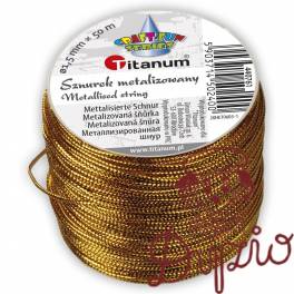 Sznurek metalizowany złoty 1,5mm x 50m 440761 TITANUM Sznurek metalizowany złoty 1,5mm x 50m 440761 TITANUM
