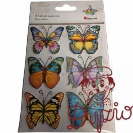 Naklejki papierowe 3D motyle mix 6szt. 491089 TITANUM