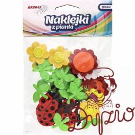 Naklejki z pianki Kwiatki i biedronki (32 el.) PVC49 BREWIS Naklejki z pianki Kwiatki i biedronki (32 el.) PVC49 BREWIS