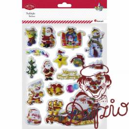 Naklejki wypukłe Mikołaje, bałwanek, sanie, prezenty, napis Merry Christmas 17szt. 487018 TITANUM Naklejki wypukłe Mikołaje, bałwanek, sanie, prezenty, napis Merry Christmas 17szt. 487018 TITANUM
