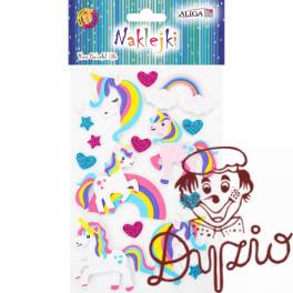 Naklejki piankowe z brokatem JEDNOROŻCE 11,5x16,5cm NK-0131 ALIGA Naklejki piankowe z brokatem JEDNOROŻCE 11,5x16,5cm NK-0131 ALIGA