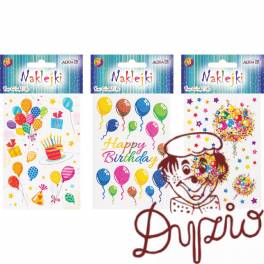 Naklejki BALONY/URODZINY mix 8x12cm NK-8948 ALIGA Naklejki BALONY/URODZINY mix 8x12cm NK-8948 ALIGA