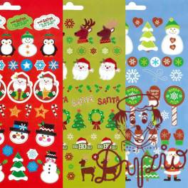 Naklejki HEY SANTA! 3 wzory x 2 plansze, 298 szt. 486340 TITANUM