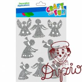Naklejki brokatowe ANIOŁKI srebrne 8szt. 521738 Craft with Fun Naklejki brokatowe ANIOŁKI srebrne 8szt. 521738 Craft with Fun