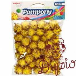 Pompony metaliczne 2cm złote (40 szt.) POM22 BREWIS Pompony metaliczne 2cm złote (40 szt.) POM22 BREWIS