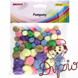 Pompony pastelowe 78 sztuk POM02 BREWIS Pompony pastelowe 78 sztuk POM02 BREWIS