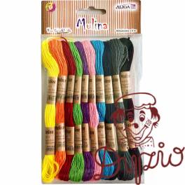 Mulina mix 10 kolorów na blistrze dł.8m, MUL-6640 ALIGA Mulina mix 10 kolorów na blistrze dł.8m, MUL-6640 ALIGA