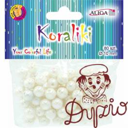 Koraliki plastikowe opalizujące perłowe 10mm (80szt.) PJ-0836 ALIGA Koraliki plastikowe opalizujące perłowe 10mm (80szt.) PJ-0836 ALIGA