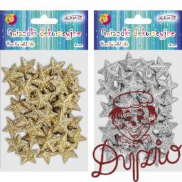 Gwiazdki plastikowe z brokatem 35szt. GW-1385 ALIGA Gwiazdki plastikowe z brokatem 35szt. GW-1385 ALIGA