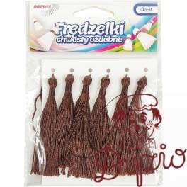 Frędzelki (chwosty ozdobne) FR1 (6 sztuk) 8 cm brązowe BREWIS Frędzelki (chwosty ozdobne) FR1 (6 sztuk) 8 cm brązowe BREWIS