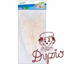 Piórka ozdobne białe z brokatem 17-22cm 6szt. 463670 Piórka ozdobne białe z brokatem 17-22cm 6szt. 463670
