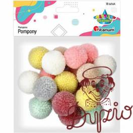 Pompony pastelowe mix 18 szt. 412939 TITANUM Pompony pastelowe mix 18 szt. 412939 TITANUM