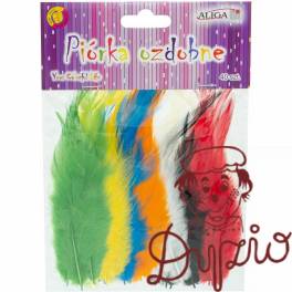 Piórka 8-12 cm, mix kol. (40 szt.) P-3318 ALIGA Piórka 8-12 cm, mix kol. (40 szt.) P-3318 ALIGA