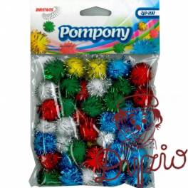 Pompony metaliczne 2cm mix POM21 (40 sztuk) BREWIS Pompony metaliczne 2cm mix POM21 (40 sztuk) BREWIS
