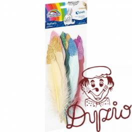 Piórka kolorowe z brokatem 10-15cm (10) GR-FE012 FIORELLO 170-2617 Piórka kolorowe z brokatem 10-15cm (10) GR-FE012 FIORELLO 170-2617