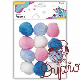 Pompon akrylowe mix kol. 4cm 12szt. 462565 TITANUM Pompon akrylowe mix kol. 4cm 12szt. 462565 TITANUM