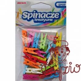 Spinacze-klamerki drewniane ozdobne mix kolorów 2,5cm (40 szt.) BREWIS SPK25 Spinacze-klamerki drewniane ozdobne mix kolorów 2,5cm (40 szt.) BREWIS SPK25