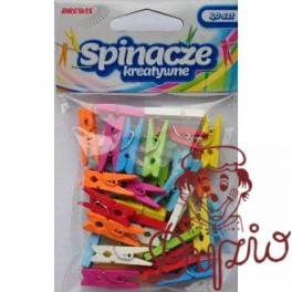 Spinacze-klamerki drewniane ozdobne mix kolorów 3,5cm(20 szt.) BREWIS SPK35 Spinacze-klamerki drewniane ozdobne mix kolorów 3,5cm(20 szt.) BREWIS SPK35