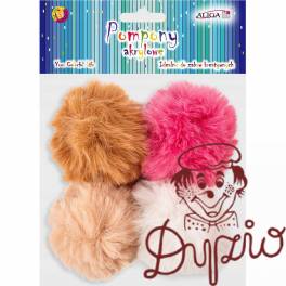 Pompony z zawieszką mix 7cm (4 szt.) POM-6033 ALIGA Pompony z zawieszką mix 7cm (4 szt.) POM-6033 ALIGA