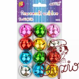 Dzwoneczki ozdobne 3 cm mix kol., 12szt ALIGA DZW-3210 Dzwoneczki ozdobne 3 cm mix kol., 12szt ALIGA DZW-3210