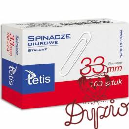 Spinacze biurowe 33mm (100szt.) GS140-C TETIS Spinacze biurowe 33mm (100szt.) GS140-C TETIS