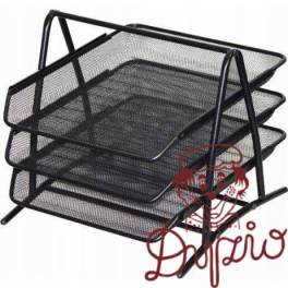 Półka na dokumenty NATUNA A4 siatka czarna (3szt) 350x300x275mm Półka na dokumenty NATUNA A4 siatka czarna (3szt) 350x300x275mm
