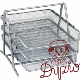 Półka na dokumenty NATUNA A4 siatka srebrna (3szt) 350x300x275mm Półka na dokumenty NATUNA A4 siatka srebrna (3szt) 350x300x275mm