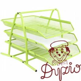 Półka na dokumenty NATUNA A4 siatka limonkowa (3szt) 350x300x275mm