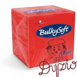 Serwetki BULKYSOFT 24x24mm 2 warstwy (100szt) czerwone Serwetki BULKYSOFT 24x24mm 2 warstwy (100szt) czerwone