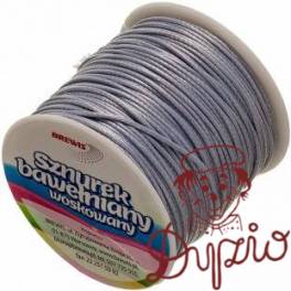 Sznurek bawełniany woskowany 1mm 25m srebrny SBW3 BREWIS Sznurek bawełniany woskowany 1mm 25m srebrny SBW3 BREWIS