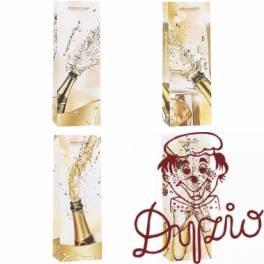 Torebka prezentowa 12x35x9cm na butelkę TBF-24159-BB ROZETTE Torebka prezentowa 12x35x9cm na butelkę TBF-24159-BB ROZETTE