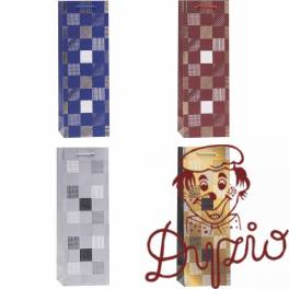 Torebka prezentowa 12x35x9cm na butelkę TBG-23162-HS-BB ROZETTE Torebka prezentowa 12x35x9cm na butelkę TBG-23162-HS-BB ROZETTE