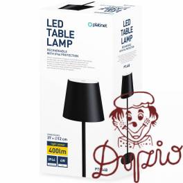 Lampka restauracyjno-barowa led PLATINET czarna 4W 400lm wodoodporna z akumulatorem 4000mAh (45925) Lampka restauracyjno-barowa led PLATINET czarna 4W 400lm wodoodporna z akumulatorem 4000mAh (45925)