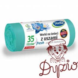 Worki na śmieci 35L z uszami wytrzymałe (24szt) zielone (LDPE) świeży zapach WNS-3881V1 STELLA Worki na śmieci 35L z uszami wytrzymałe (24szt) zielone (LDPE) świeży zapach WNS-3881V1 STELLA