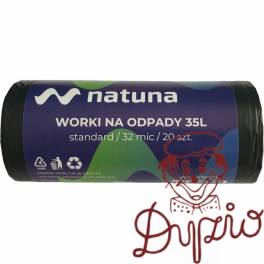 Worki na śmieci 35L 32mic LDPE standard NATUNA (20szt) Worki na śmieci 35L 32mic LDPE standard NATUNA (20szt)