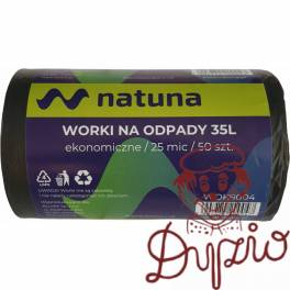 Worki na śmieci 35L 25mic LDPE ekonomiczne NATUNA (50szt) Worki na śmieci 35L 25mic LDPE ekonomiczne NATUNA (50szt)