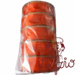 Wstążka organza szer. 4cm ciemny pomarańcz GIMAR Wstążka organza szer. 4cm ciemny pomarańcz GIMAR