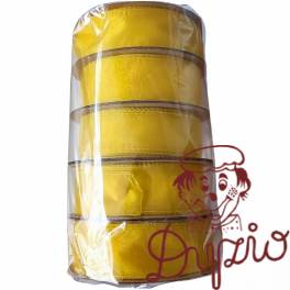 Wstążka organza szer. 4cm jasnożółta GIMAR Wstążka organza szer. 4cm jasnożółta GIMAR