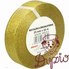 Wstążka brokatowa złota 25mm WB25-1 BREWIS Wstążka brokatowa złota 25mm WB25-1 BREWIS