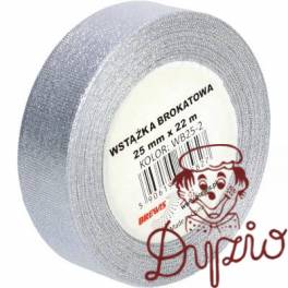 Wstążka brokatowa srebrna 25mm WB25-2 BREWIS Wstążka brokatowa srebrna 25mm WB25-2 BREWIS