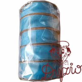 Wstążka organza szer. 4cm niebieski GIMAR Wstążka organza szer. 4cm niebieski GIMAR