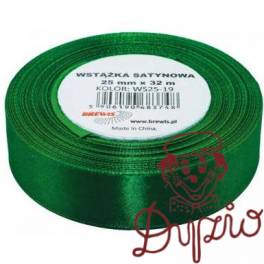 Wstążka satynowa 25mm/32m 19 zielona BREWIS Wstążka satynowa 25mm/32m 19 zielona BREWIS
