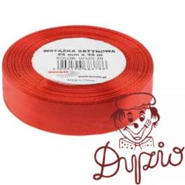 Wstążka satynowa 25mm/32m j.czerwony 26 BREWIS