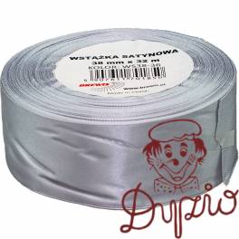 Wstążka satynowa 38mm/32 srebrna BREWIS Wstążka satynowa 38mm/32 srebrna BREWIS