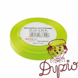 Wstążka satynowa 12mm/32m limonka BREWIS Wstążka satynowa 12mm/32m limonka BREWIS