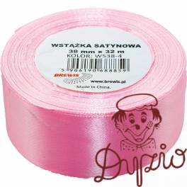 Wstążka satynowa 38mm/32m j.róż BREWIS Wstążka satynowa 38mm/32m j.róż BREWIS