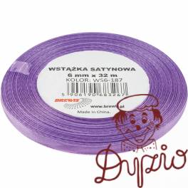 Wstążka satynowa 6mm/32m lawendowa BREWIS Wstążka satynowa 6mm/32m lawendowa BREWIS