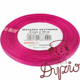 Wstążka satynowa 6mm/32m biskupi BREWIS Wstążka satynowa 6mm/32m biskupi BREWIS