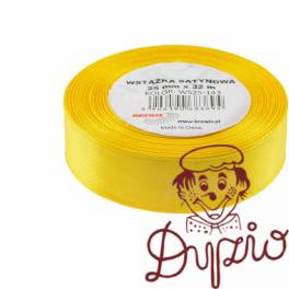 Wstążka satynowa 25mm/32m jasny żółty 143 BREWIS Wstążka satynowa 25mm/32m jasny żółty 143 BREWIS