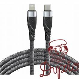 Kabel USB-C - Lightning 1m 20W pleciony szary EVERACTIVE (CBB-1CIG) Kabel USB-C - Lightning 1m 20W pleciony szary EVERACTIVE (CBB-1CIG)